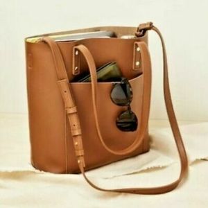 NWT Henny + Lev Brown Vegan Leather 2 in 1 Everyday Tote Hobo Purse Bag